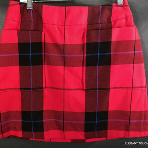 Bianca Nygård Plaid Skort 6 Straight Red Black Above Knee Lined Casual Office